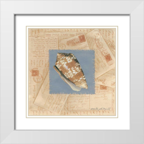Marbled Cone White Modern Wood Framed Art Print with Double Matting by Phillips, Anita