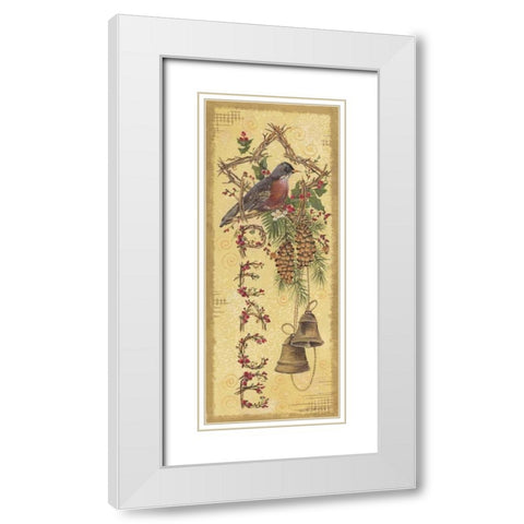 Peace White Modern Wood Framed Art Print with Double Matting by Phillips, Anita