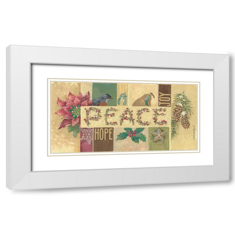Peace White Modern Wood Framed Art Print with Double Matting by Phillips, Anita