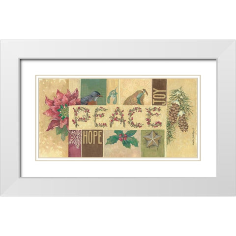 Peace White Modern Wood Framed Art Print with Double Matting by Phillips, Anita