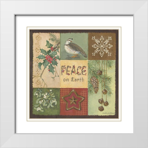 Peace on Earth White Modern Wood Framed Art Print with Double Matting by Phillips, Anita