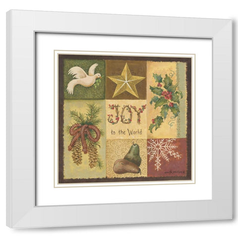 Joy to the World White Modern Wood Framed Art Print with Double Matting by Phillips, Anita