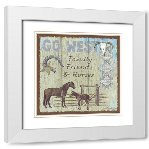 Go West White Modern Wood Framed Art Print with Double Matting by Phillips, Anita