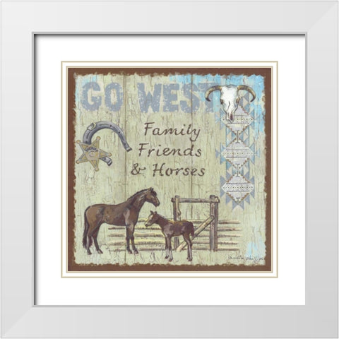 Go West White Modern Wood Framed Art Print with Double Matting by Phillips, Anita