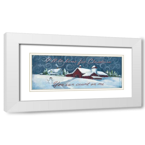 Home for Christmas White Modern Wood Framed Art Print with Double Matting by Phillips, Anita