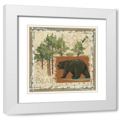 Black Bear White Modern Wood Framed Art Print with Double Matting by Phillips, Anita