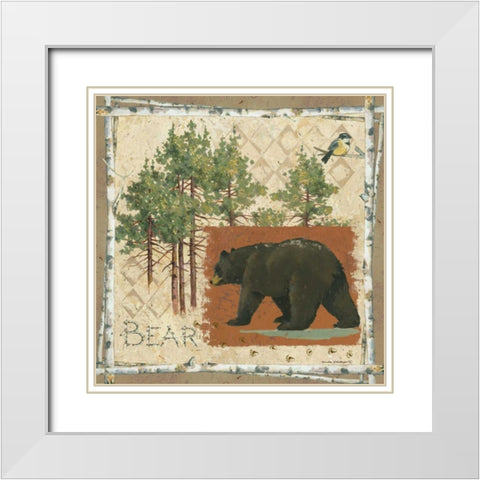 Black Bear White Modern Wood Framed Art Print with Double Matting by Phillips, Anita