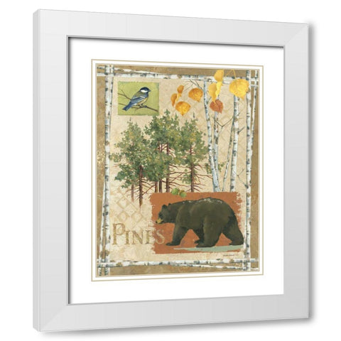 Bl Bear Pines White Modern Wood Framed Art Print with Double Matting by Phillips, Anita