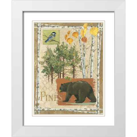 Bl Bear Pines White Modern Wood Framed Art Print with Double Matting by Phillips, Anita