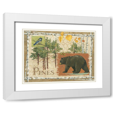 Bl Bear Pines White Modern Wood Framed Art Print with Double Matting by Phillips, Anita