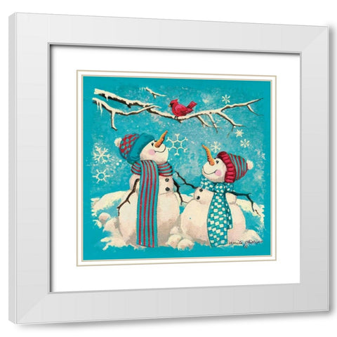 Bird Watching White Modern Wood Framed Art Print with Double Matting by Phillips, Anita