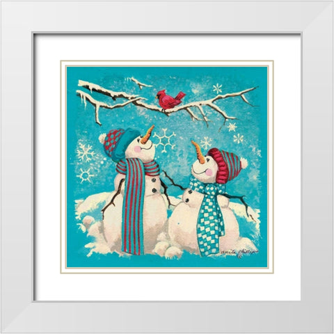 Bird Watching White Modern Wood Framed Art Print with Double Matting by Phillips, Anita