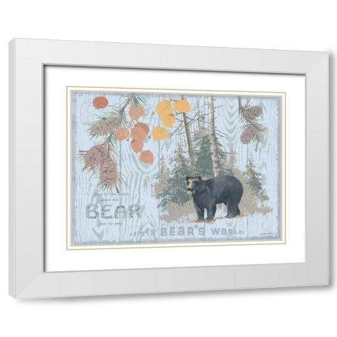 Bears World Gray White Modern Wood Framed Art Print with Double Matting by Phillips, Anita