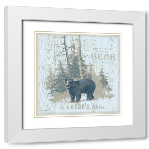 Bears World Tan White Modern Wood Framed Art Print with Double Matting by Phillips, Anita