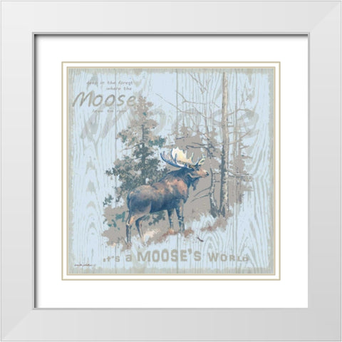 Mooses World Tan White Modern Wood Framed Art Print with Double Matting by Phillips, Anita