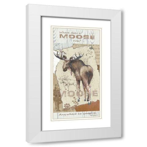 Moose Run White Modern Wood Framed Art Print with Double Matting by Phillips, Anita