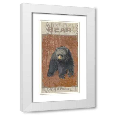 Bear Tracks White Modern Wood Framed Art Print with Double Matting by Phillips, Anita