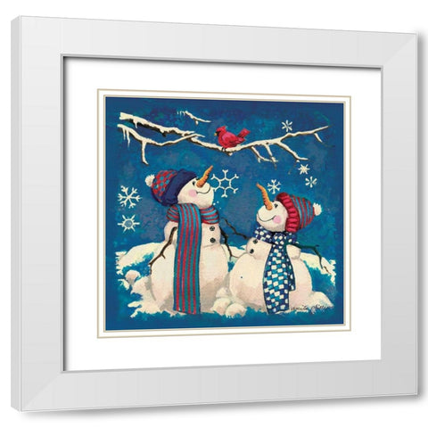 Bird Watching White Modern Wood Framed Art Print with Double Matting by Phillips, Anita