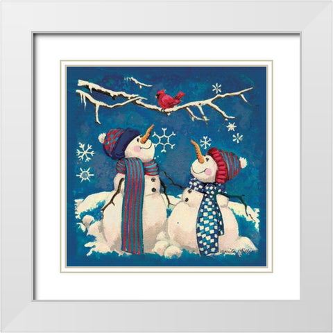 Bird Watching White Modern Wood Framed Art Print with Double Matting by Phillips, Anita