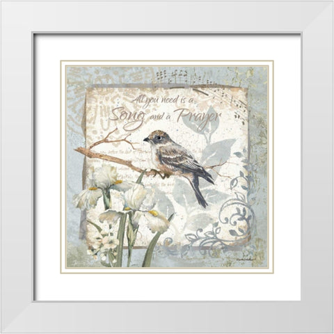 A Song and a Prayer - Border White Modern Wood Framed Art Print with Double Matting by Phillips, Anita