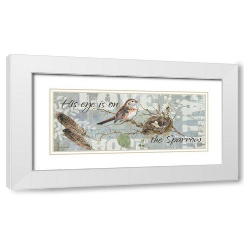 On the Sparrow White Modern Wood Framed Art Print with Double Matting by Phillips, Anita