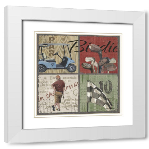 Birdie White Modern Wood Framed Art Print with Double Matting by Phillips, Anita