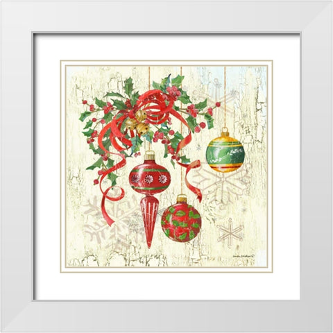 Ornaments I White Modern Wood Framed Art Print with Double Matting by Phillips, Anita