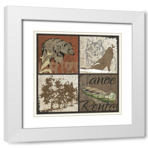Canoe Rentals White Modern Wood Framed Art Print with Double Matting by Phillips, Anita
