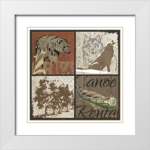 Canoe Rentals White Modern Wood Framed Art Print with Double Matting by Phillips, Anita