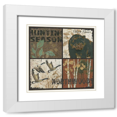 Northwoods White Modern Wood Framed Art Print with Double Matting by Phillips, Anita