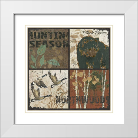 Northwoods White Modern Wood Framed Art Print with Double Matting by Phillips, Anita