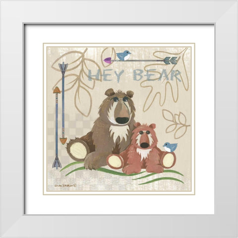 Lil Boys Bears White Modern Wood Framed Art Print with Double Matting by Phillips, Anita