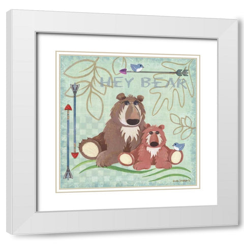 Lil Boys Bears Green White Modern Wood Framed Art Print with Double Matting by Phillips, Anita