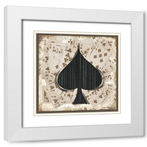Spades White Modern Wood Framed Art Print with Double Matting by Phillips, Anita