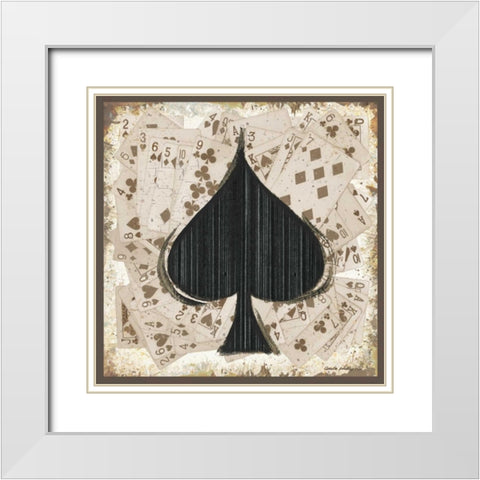 Spades White Modern Wood Framed Art Print with Double Matting by Phillips, Anita