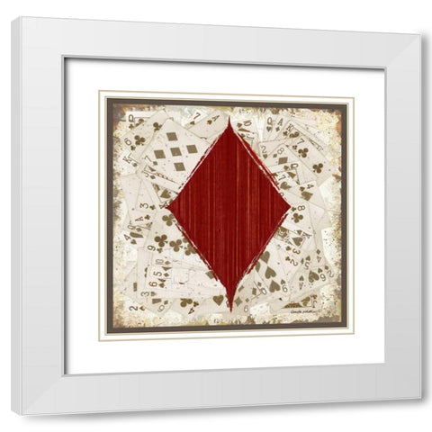 Diamonds White Modern Wood Framed Art Print with Double Matting by Phillips, Anita