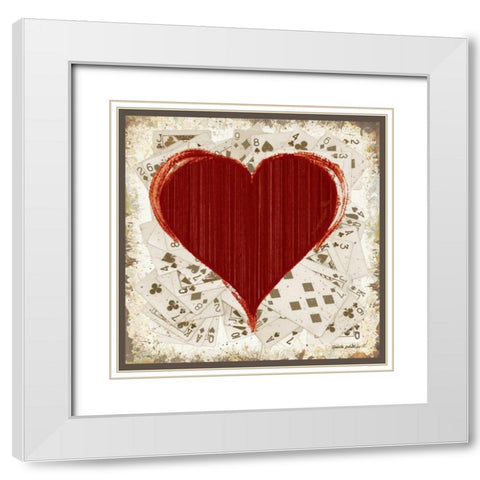 Hearts White Modern Wood Framed Art Print with Double Matting by Phillips, Anita