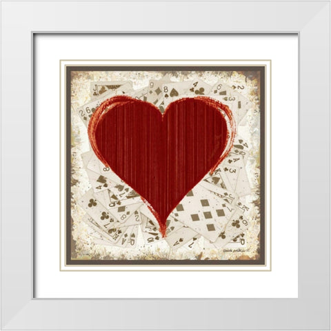 Hearts White Modern Wood Framed Art Print with Double Matting by Phillips, Anita