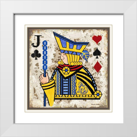Jack of Clubs White Modern Wood Framed Art Print with Double Matting by Phillips, Anita