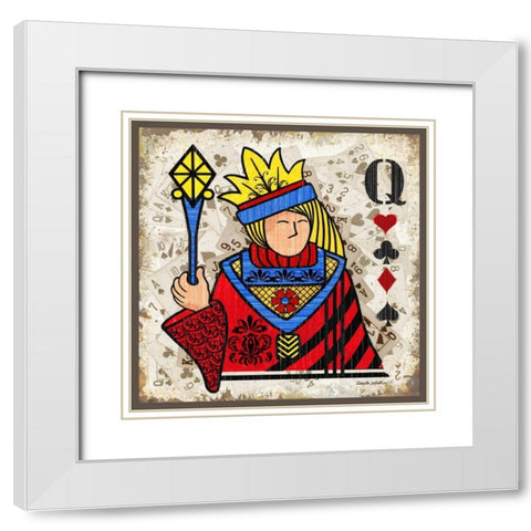 Queen of Hearts White Modern Wood Framed Art Print with Double Matting by Phillips, Anita