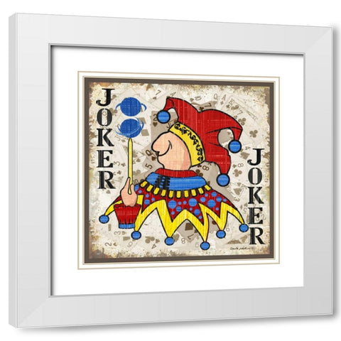 Joker White Modern Wood Framed Art Print with Double Matting by Phillips, Anita
