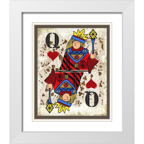 Queens White Modern Wood Framed Art Print with Double Matting by Phillips, Anita