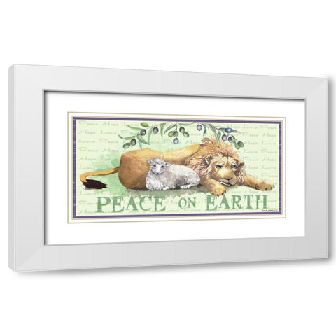 Peace on Earth White Modern Wood Framed Art Print with Double Matting by Phillips, Anita