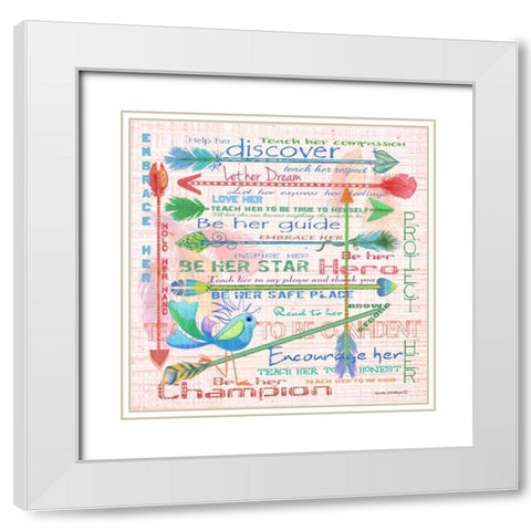 Be Her Safe Place White Modern Wood Framed Art Print with Double Matting by Phillips, Anita