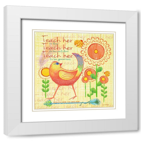 Lil Bird I White Modern Wood Framed Art Print with Double Matting by Phillips, Anita