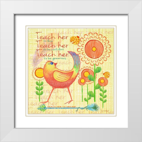 Lil Bird I White Modern Wood Framed Art Print with Double Matting by Phillips, Anita