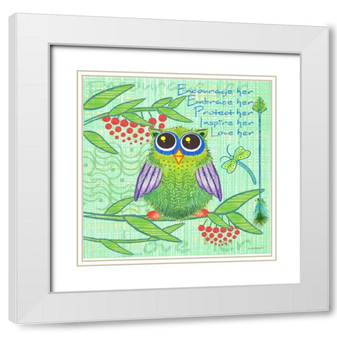 Lil Bird II White Modern Wood Framed Art Print with Double Matting by Phillips, Anita