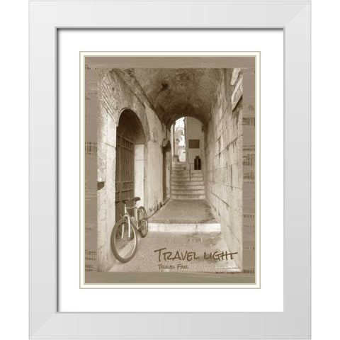 Travel Light Sepia White Modern Wood Framed Art Print with Double Matting by Phillips, Anita