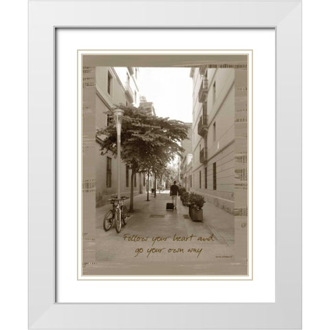 Traveler Sepia White Modern Wood Framed Art Print with Double Matting by Phillips, Anita