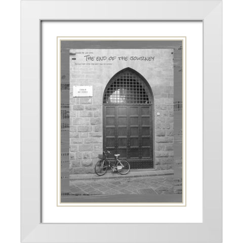 The End of the Journey BandW White Modern Wood Framed Art Print with Double Matting by Phillips, Anita